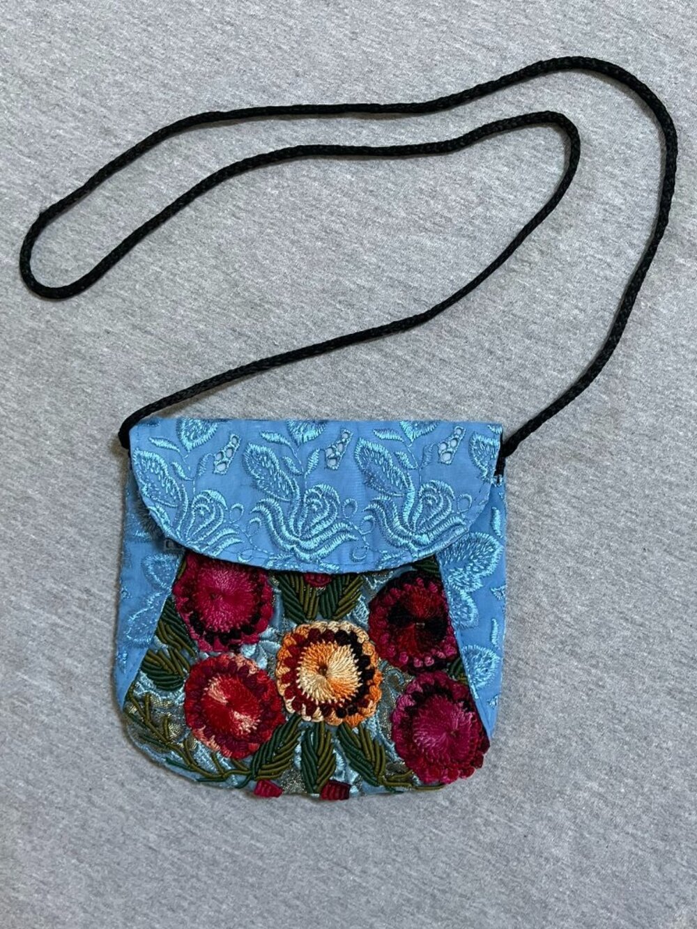 Blue Embroidered Small Crossbody Bag,  NWOT